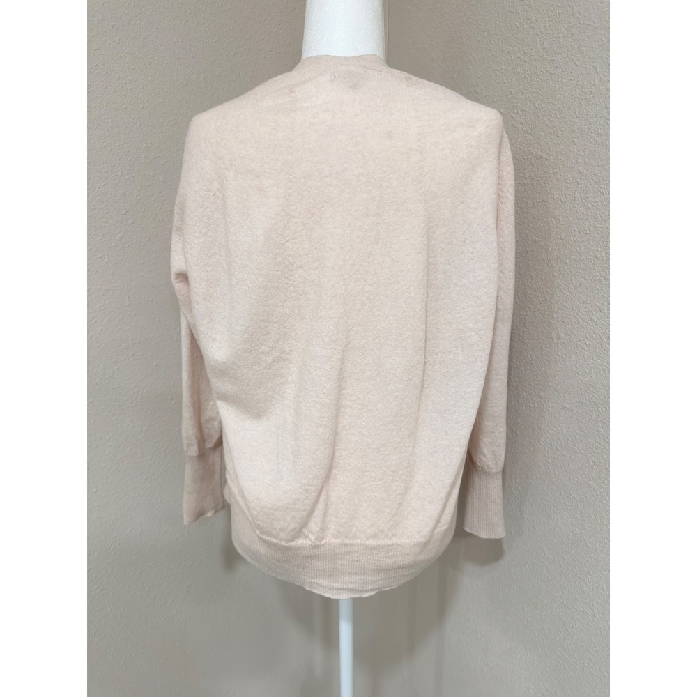 Pilcro Cardigan Sweater Small Oatmeal Wool V-Neck Minimalist Quiet Luxury - Picture 3 of 7